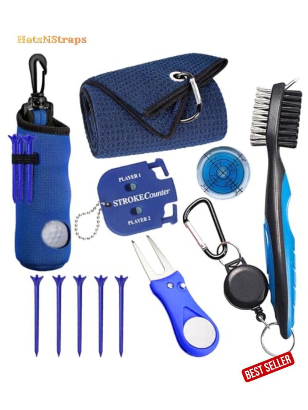 11 Pc Golf Accessories Kit Ball Bag Tees Towel Brush Divot Tool